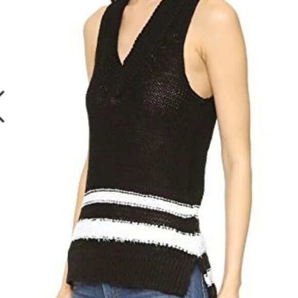 RAG BONE'DINA STRIPE CHUNKY KNIT SLEEVELESS TOP - Picture 4 of 15